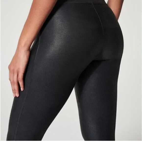 Spanx Leggings Faux Leather Coated XS Pants - Picture 2 of 8